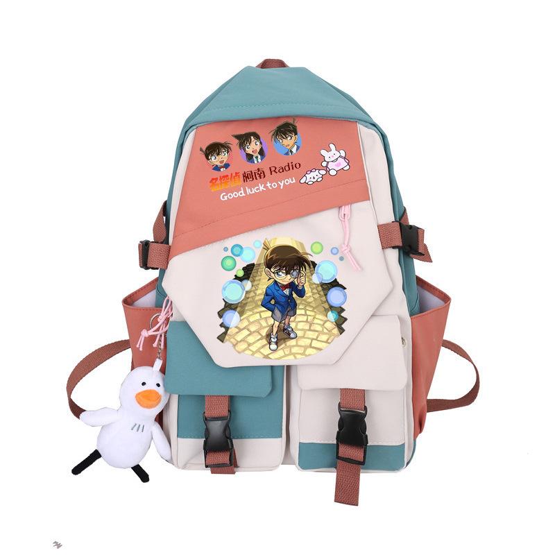 3 Piece School Backpack Set for Students Large Capacity Oxford Cloth Schoolbag with Shoulder Strap and Pencil Case