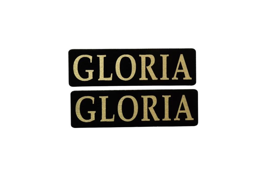 EE-712-3 GLORIA Black Gold Acrylic 2 Layer Sticker Nissan Gloria 330 440 Wagon Van