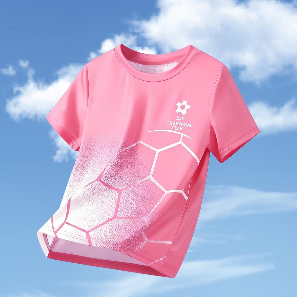 Unisex Kids Football Short Sleeve T Shirt 2-14Y Outdoor Moisture Wicking Soccer Jersey Casual Children Wear