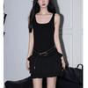 White Lotus Leaf Edge Suspender Dress for Women's Summer Sweet Temperament Waist A-word Vest Cake Skirt