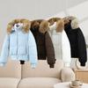 Sweet Gypsy Big Fur Collar Waist Short Waist Cotton-padded Clothes for Women Loose with Internet Celebrity Cotton-padded Jacket