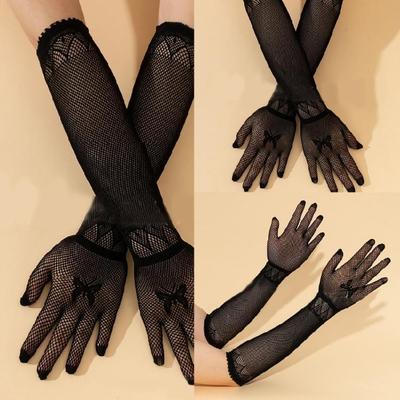 Damen Fischernetz Handschuhe Damen Lange Handschuhe für Opern Abschlussbälle Damen und Mädchen Geschenk