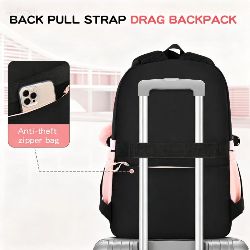 Nuovo Set Zaino Scolastico alla Moda, Semplice Zaino a 3 Pezzi con Borsa Pranzo e Astuccio per Studenti delle Scuole Primarie e Medie