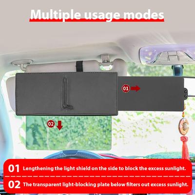 Extension de Pare-Soleil Universelle pour Voiture Anti-éblouissement Protection Solaire Rétractable UV Accessoires Multifonctionnels Installation Facile Léger