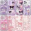 Sanrio Lovely Kuromi Melody Case For Xiaomi MI 15T Pro POCO F7 X7 X6 F5 X4 GT M4 Pro 5G   Transparent INS Soft Phone Casing