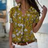 women's short sleeve shirt Summer Vintage Floral Print Tops blouses Ladies Shirts