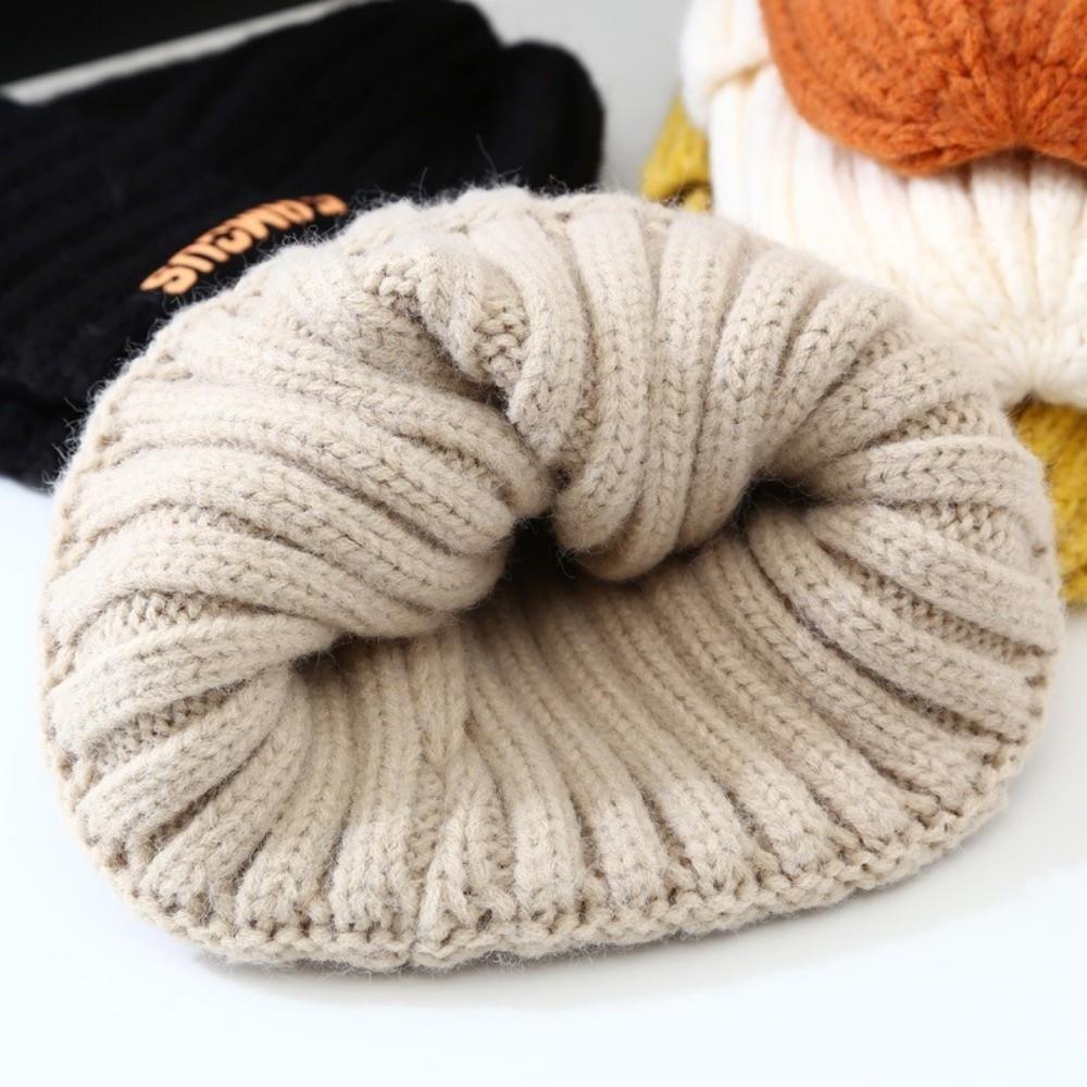New Knitting Beanies Winter Caps for Men Women Warm Solid Color Hat Soft Woolen Crochet Unisex Take Cold Cap Beanie