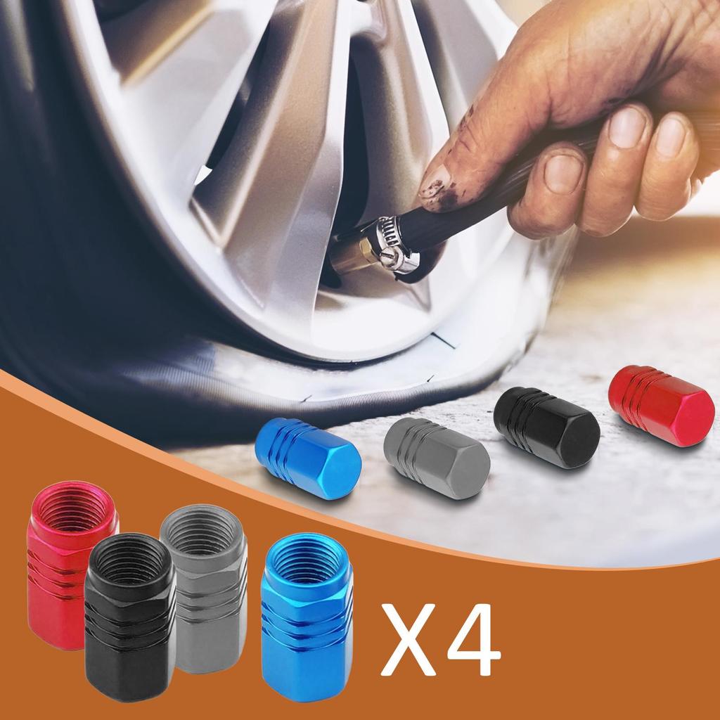 4 Pack Tire Valve Hexagonal Design for SUVs and Cars