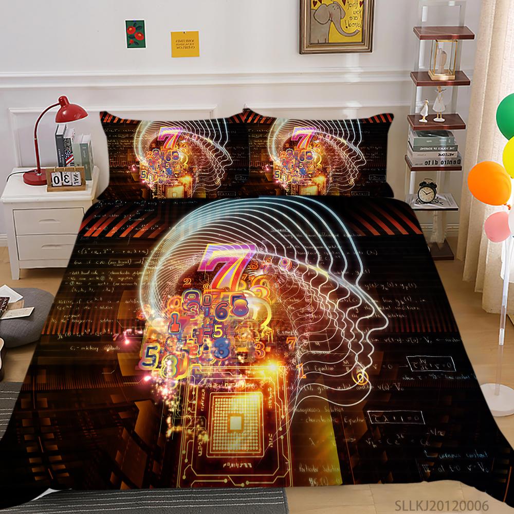 Luxury Furniture Bedding Set New Bedspread 3D Figure Print Family Bedroom Full Size Quilt Cover and Pillowcase Microfiber