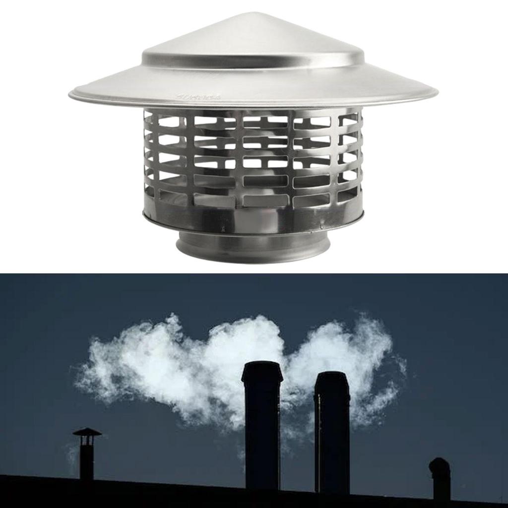 Cap Chimney Ducting Pipe for Wood Log Burner Fireplace Rainproof Cover Exhaust