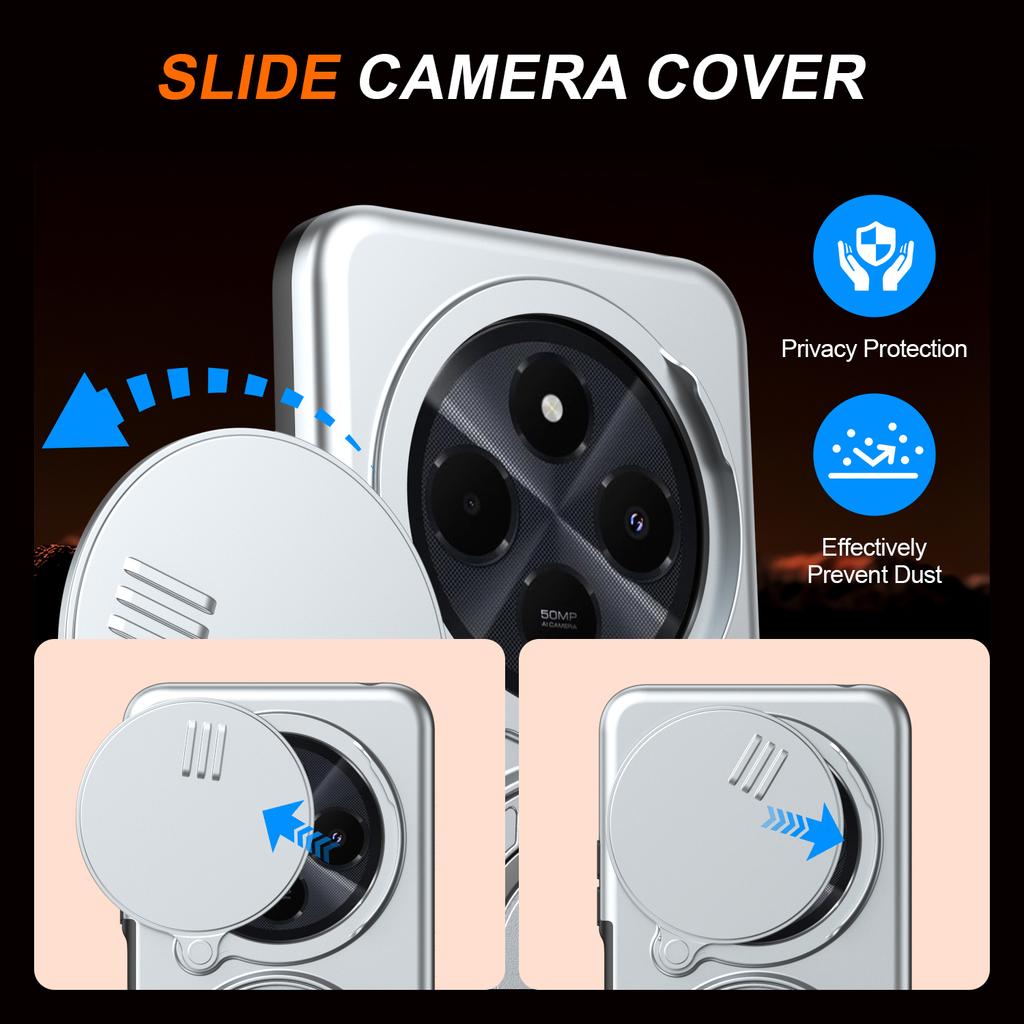 For Redmi Note 14 Pro Plus Armor Shockproof Magnetic Ring Stand Holder Phone Case For Redmi Note 14 Pro 4G 5G 14C Cover