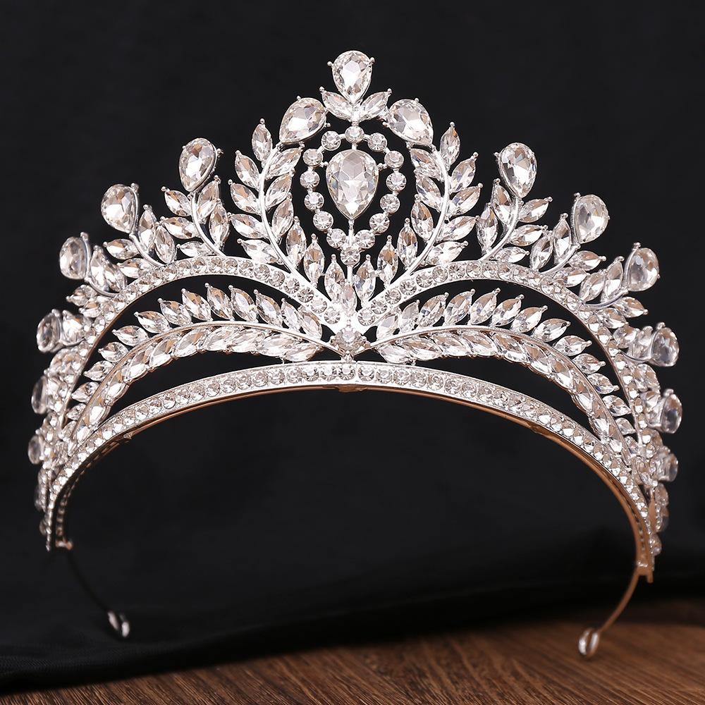 Европейская и американская красная хрустальная диадема, Атмосферный свадебный головной убор для невесты, Аксессуары для фотостудии, Корона 2026 16CM*8.7CM