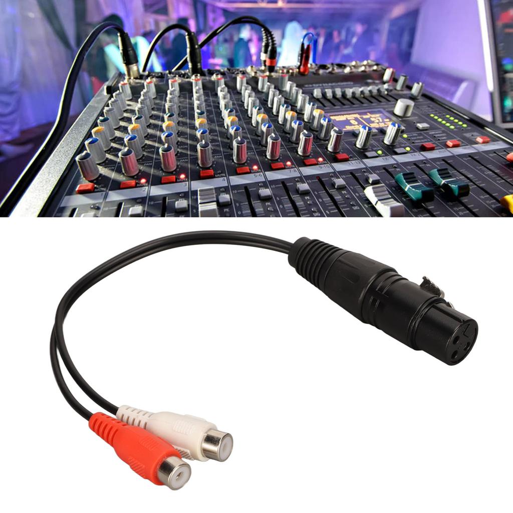 XLR Female to 2 RCA Female Y Splitter Cable 3pin Dual RCA to 1 XLR Female to Female Cable for Microphone Mixer Amplifier