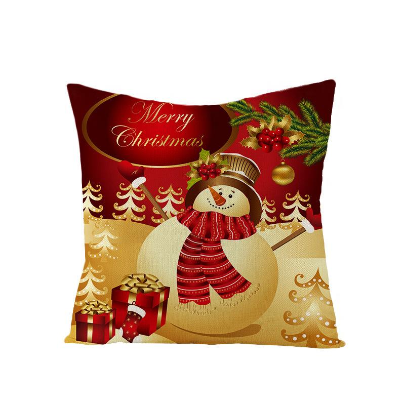 New Christmas Pillow Cover Printed Decorative Cushion Cover Home Sofa Cushion Linen Sofa Back