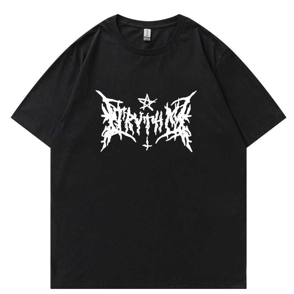 Футболка в стиле панк 2023, футболка с коротким рукавом, унисекс, High Street, винтажные, свободные, повседневные футболки большого размера, футболки в стиле Харадзюку, топы унисекс, футболка L