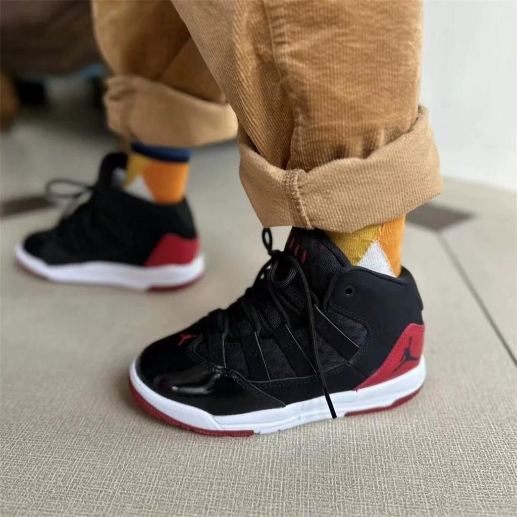 Air Jordan Max Aura PS AQ9216-006 Black Gym Red Kids Basketball Sneakers