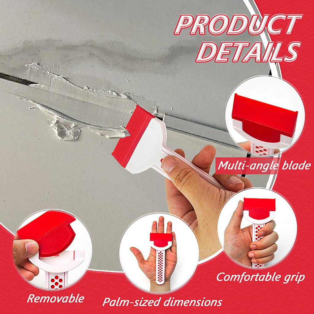 3D Printed Detachable Scraper Tile Cleaning Knife With Short Plastic Handle Multi-Purpose Home Cleaning Tool
