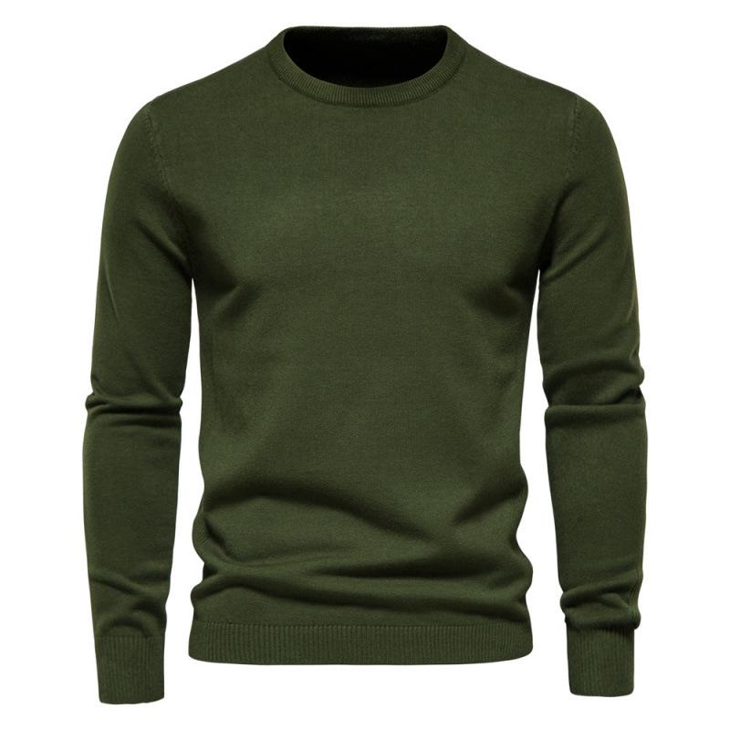 Men's High Collar Casual Knitted Pullover Sweater for Autumn and Winter