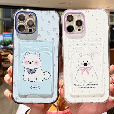 Niedliche Cartoon-Hund Handyhülle Für iPhone 13 15 16 11 12 14 Pro Max XR XS X 7 8 Plus SE Weiche Geldbörse Kartenfach Tasche Halter Abdeckung Capa