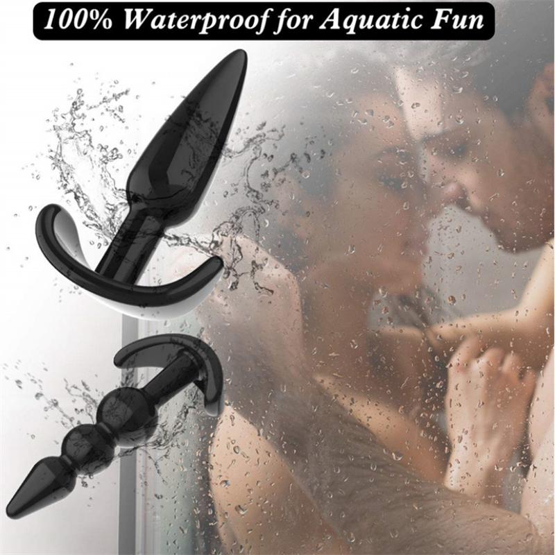 Analplug für Frauen Vierteiliges Set mit Perlen und Perlen Analplug Masturbation Silikon Erwachsene Sexspielzeuge