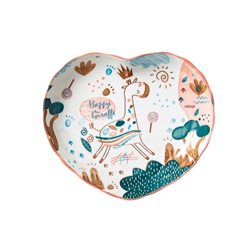 Japanese Style Cute Deer Heart Ceramic Plate