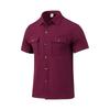 Summer Men's Waffle Short Sleeved Casual Solid Color Shirt