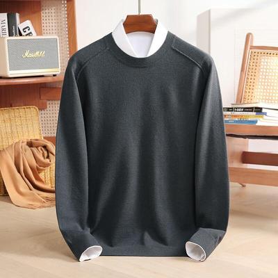 Yiliteng Herren YTMTST6818 Locker geschnittener Rundhals-Strickpullover