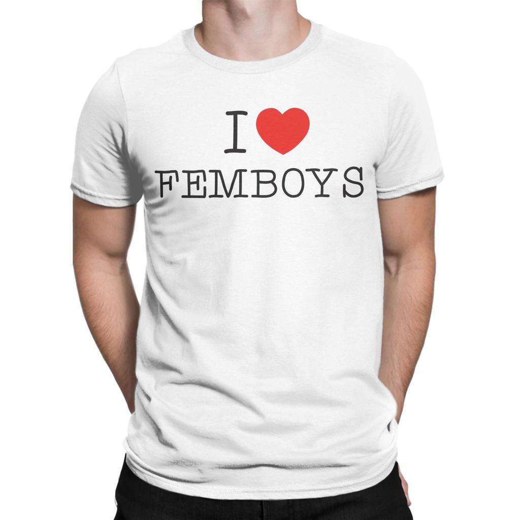 I Love Femboys I Heart Femboys Merch Unisex T Shirts Cotton Tee Graphic Printing  T-shirt Clothing