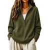 Women's Knit V-Neck Long Sleeve Sweatshirt Loose Fit Casual Pullover Top for Everyday Wear
