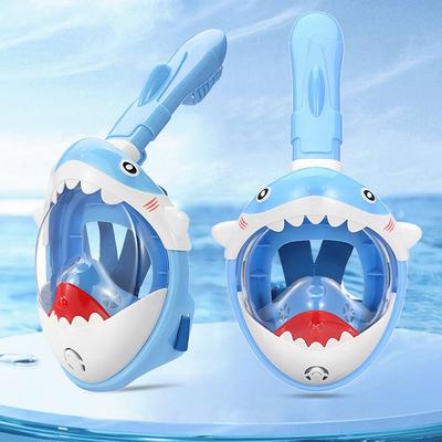Snorkel Mask for Kids Full Face Snorkeling Gear for Children Diving Mask with 180°Panoramic View Anti-Fog and Anti-Leak Snorkel Set for Swimming
