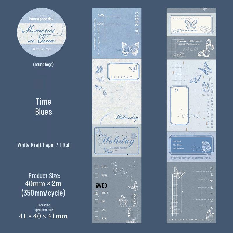 Day's Memory Series: Retro Collage Die-cut Tape for Journaling (6 Types)