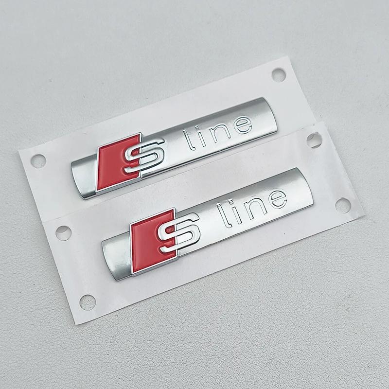 2pcs 3D ABS Sline Logo S Line Emblem Car Fender Badge For B A1 A2 A3 A4 A5 A6 A7 A8 Q2 Q5 Q7 Q3 TT S Line Sticker Accrssorie