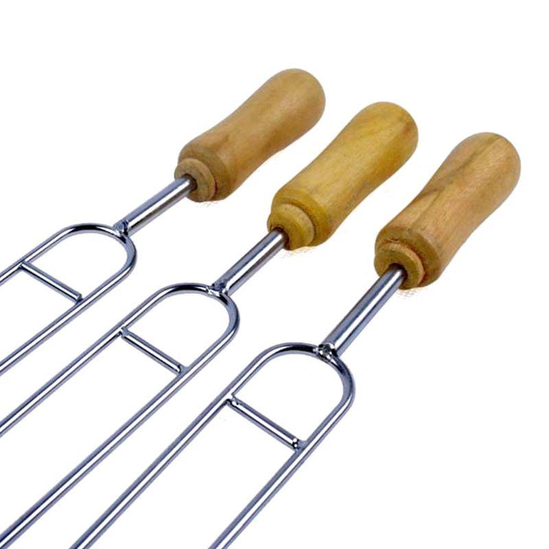 6pcs Stainless Steel U-Shaped Barbecue Brazing Fork Needle Grilling Skewers BBQ Tools