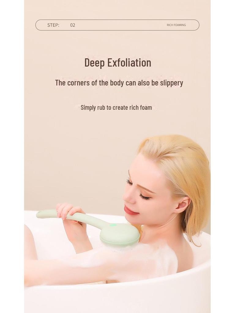 Automatic Long-Handle Bath Brush for Easy Back Scrubbing