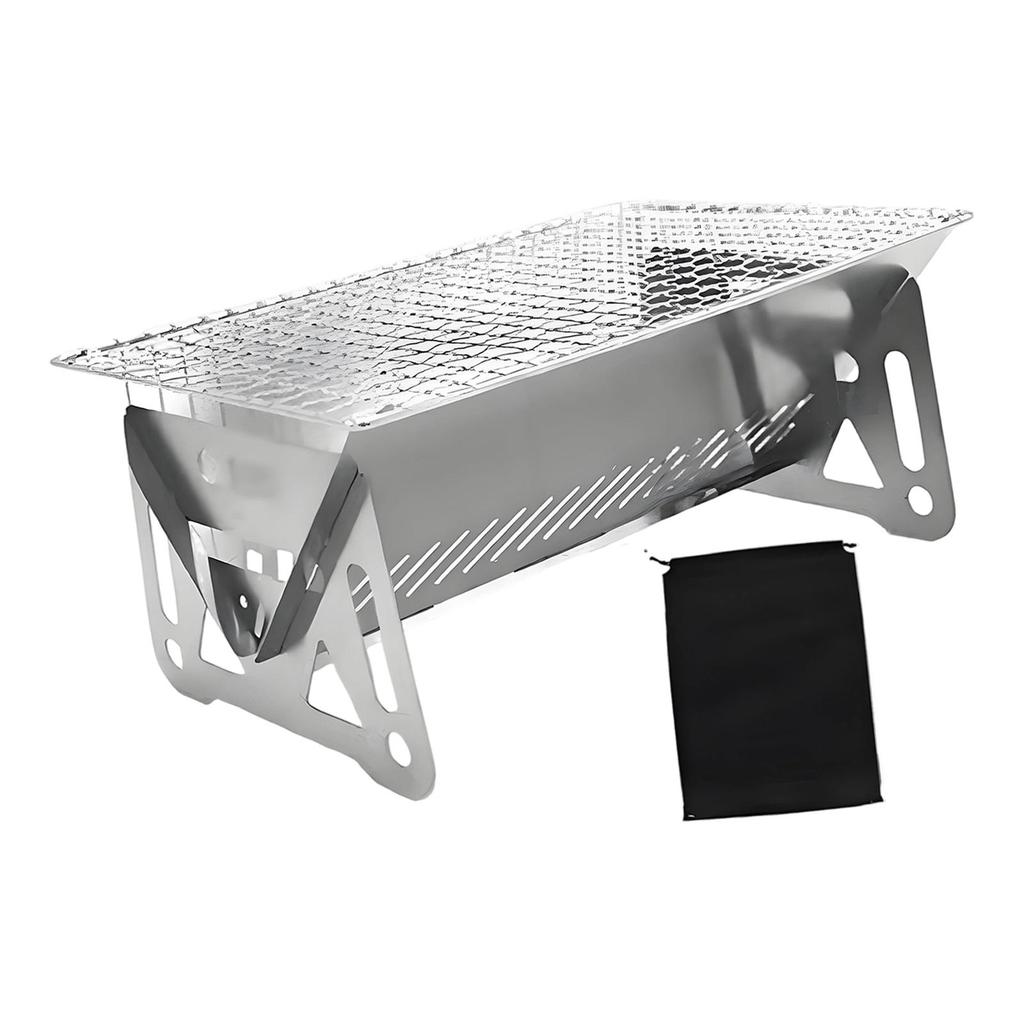 Folding Stainless Steel BBQ Camp Grill for Outdoor Picnic Professional with Carry Bag Portable