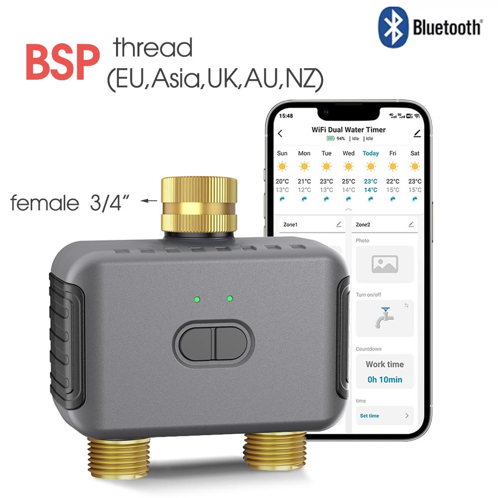 

Tuya Розумний таймер поливу води Zigbee/BT Автоматичний контролер зрошення 2 виходи Система поливу саду Підтримка Alexa Google