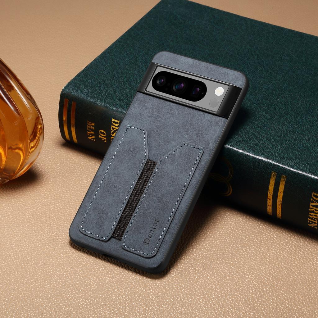 DENIOR For Google Pixel 8 Pro Case PU Leather Phone Back Cover with Elastic Card Holder