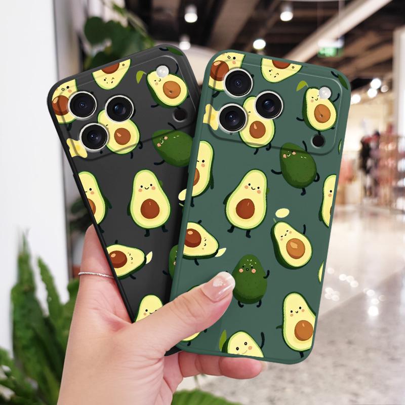 Swinging Avocado Phone Case For iPhone 17 Air 16 16e 15 14 13 Pro Max Plus Mini Liquid Silicone Soft Cover