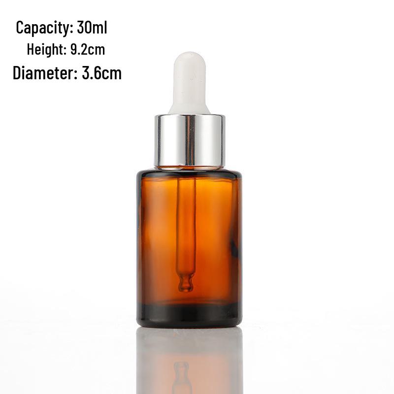 Brown Flat Shoulder Thick Glass Essential Oil Dropper Bottle for Cosmetics and Perfume