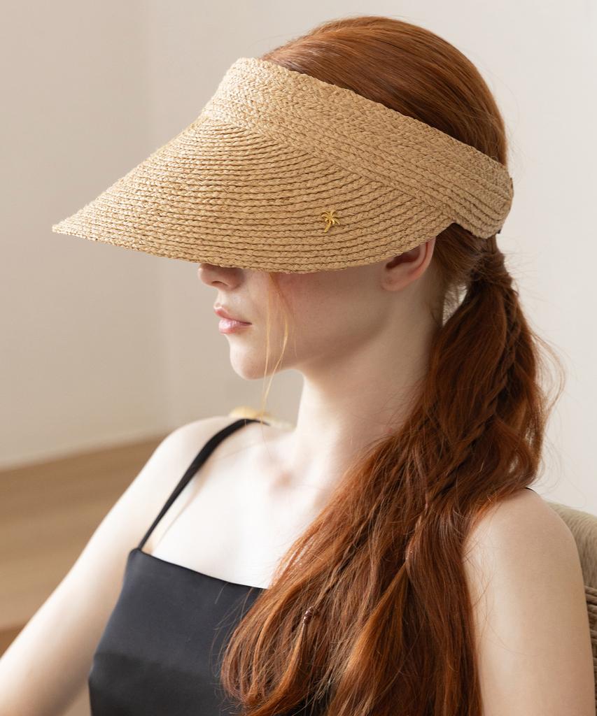 Tatiana Muted Natural Raffia Sun Visor Ht8177 Natural Beige