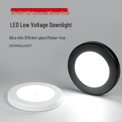 Ultra-Thin LED Surface-Mounted Mini Downlight, 12V/24V, Low Voltage, No Drill, Ideal for Shelves and Display Cabinets