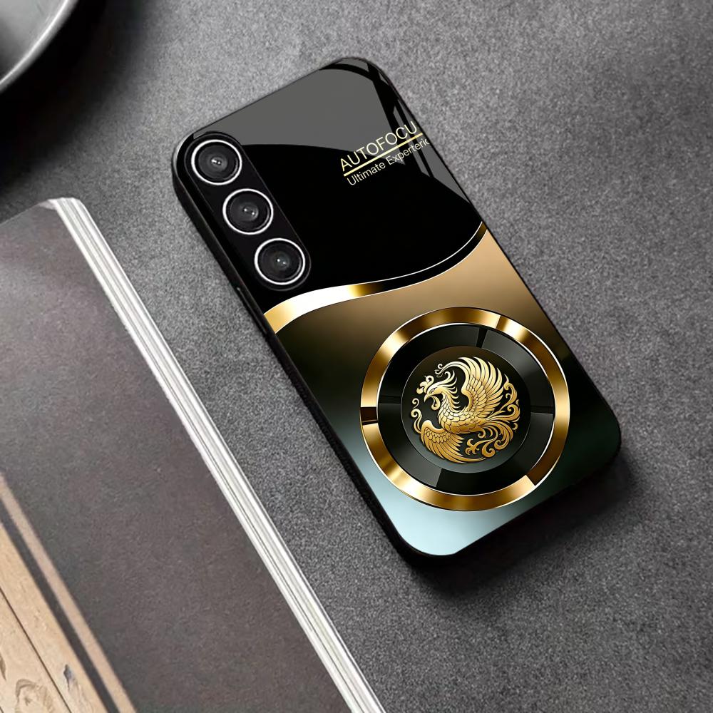 New Black Gold Phoenix Logo phone case glass s26 ultra case mobile phones for Samsung Galaxy S26 S25 S24 S23 S22 FE Ultra Plus