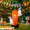 1.8M/5.9FT Holiday Festival Inflatable Toy Rabbit Easter Climb Carrot DIY Decor Garden Yard Outdoor LED Light Ornament