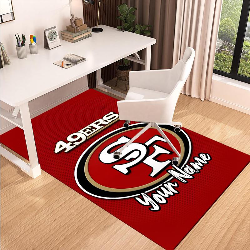 Custom Name San Francisco 49ers Printed Carpet, for Office Chair Living Room Bedroom Kitchen Room Decor Gifts.