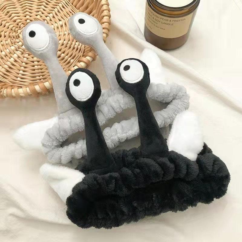 Funny And Cute Snail Eyes Ears Plush Headband Cartoon Antenna Face Wash