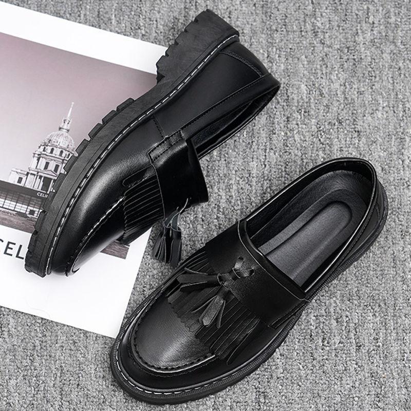 Leather shoes men's business versatile spring summer breathable British style casual leather shoes wedding best man shoes increase height