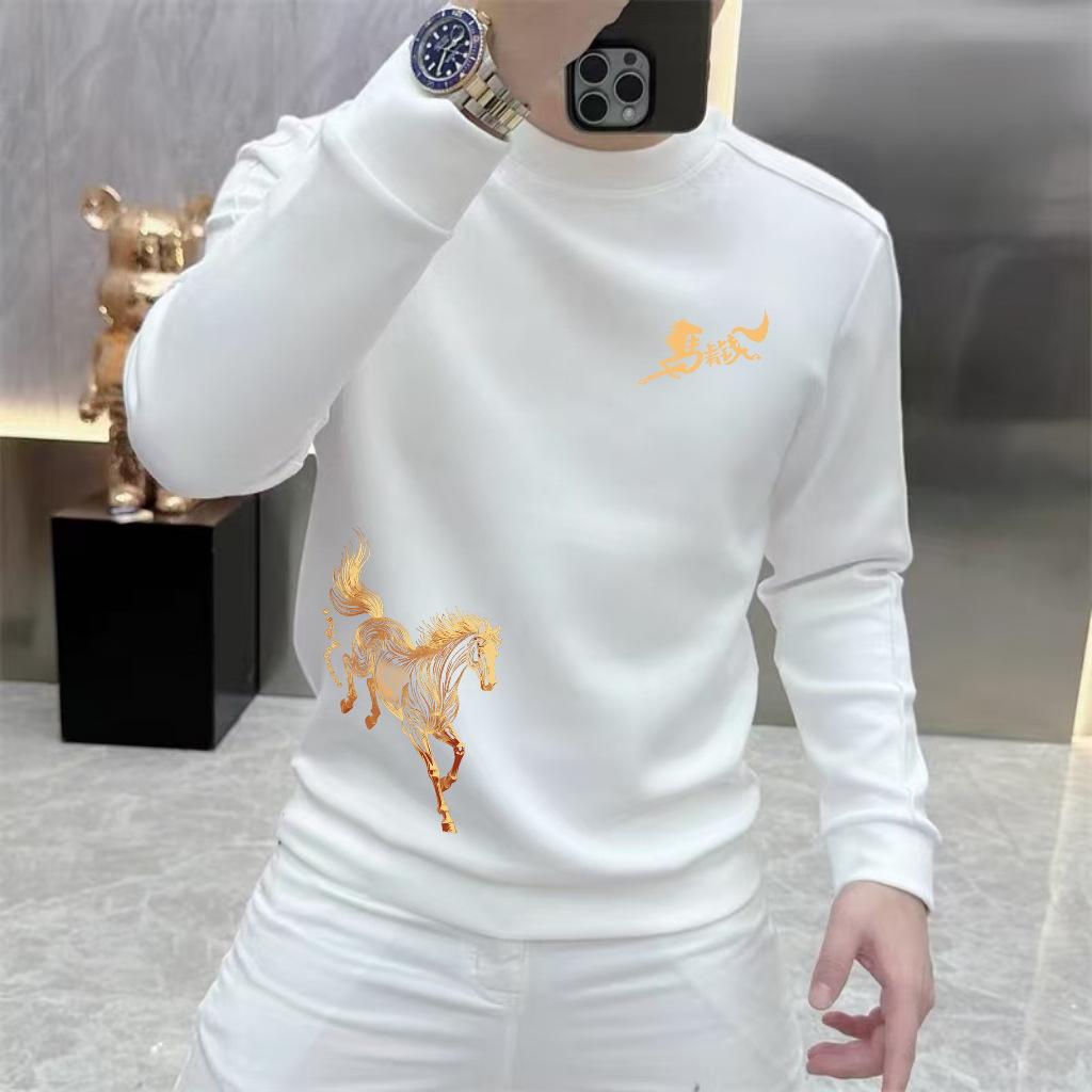 2025 New 'Success Upon Arrival' Men's Sweatshirt: Casual Crew Neck, Loose Fit, Versatile for Autumn and Winter