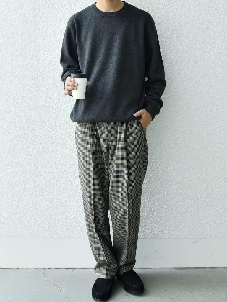 SHIPS Any Knit, Handwashable, Cotton Cashmere Sweat-Like Knit, 2024FW, Men's, 716040015, Dark Gray, Size XL