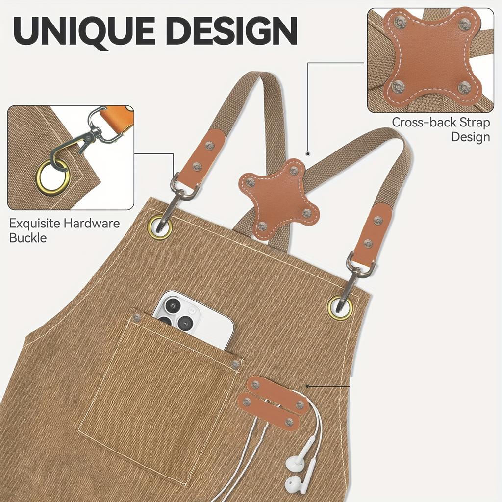 Canvas Apron Waterproof and Oil-proof Household Coffee Shop Kitchen Dining Room Work Apron Men's Apron