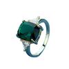 Finger Ring Simple Styles All Match Shiny Stunning Visual Effect Ultra-Light Decorative Alloy Women Simulated Gem Stone Emerald Ring for Women